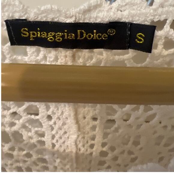 Spiaggia Dolce Ivory Lace Top Women's Size Small Vintage Y2K Style Flowy Blouse - Picture 3 of 5